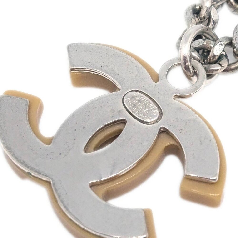 Chanel CC Chain Necklace Silver Brown 05A 195348 - Picture 3 of 4
